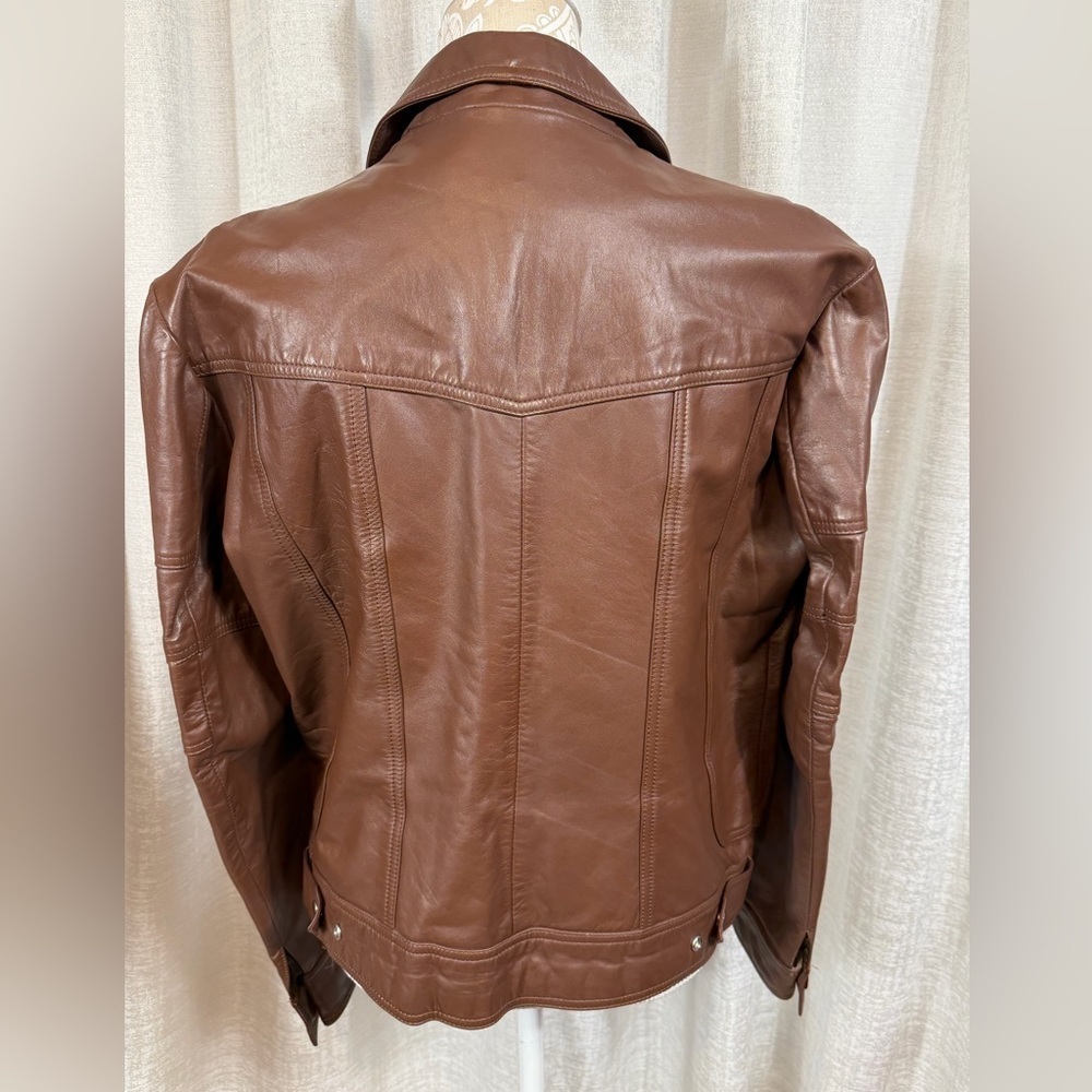 Brazilia by D&H women’s genuine leather jacket, size 42 in rich chocolate brown - Picture 6 of 9